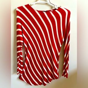INC Red and White Lightweight Summer Top